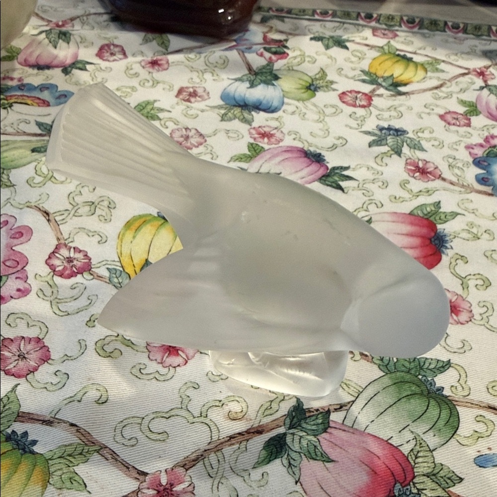 Lalique Frosted Glass Bird Sculpture